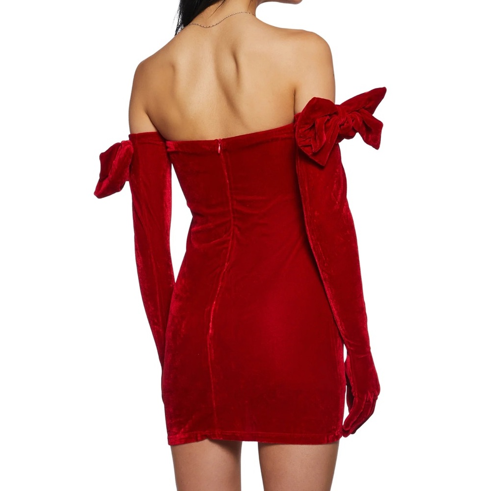 Elegant Red Off-Shoulder Dress Late Date Noght Dress Valentines date Large L